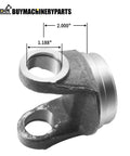 Heavy Duty Driveshaft Tube Yoke Replacement For 1350 Series U Joint with 2.000 inch outside diameter and 1.188 inch hole size