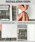 Installation steps for Heavy Duty Universal EV Charger Cover Waterproof Galvanized Steel, showing panel assembly process.