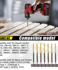 Hella Durable Job Site Essential Eight Pack Replacement Electric Motor Carbon Brushes Part Numbers 445861 03 And 445861 25 shown with drill.