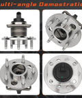 Multi-angle view of Rear Wheel Hub & Bearing Assembly Pair for Buick LeSabre/Lucerne/Park Avenue/Riviera, Cadillac, ABS compatible