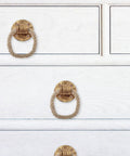 Rustic Rope Drawer Knob Pull Handle Made From Solid Metal Cabinet Door Pull Ring on white dresser drawers
