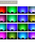 RGB LED Flood Lights 50W Outdoor Super Bright Spotlight with 16 Colors Remote Control Floodlight showcasing color options