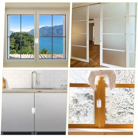 14 Pack White Window Sash Locks Replacement With Screws for sliding windows, doors, and cabinets on various frames and materials.