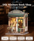 Sunny Cafe Book Nook Kit DIY Cozy Miniature House for Adults and Teens with LED Light Book Nook Shelf Decor front view