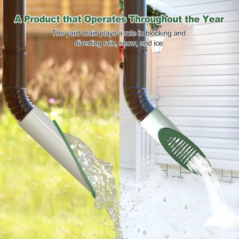 Angled Outdoor Drainage Grate Channel Kit With 4 Inch Built In Cover And Anti Clog Grid showing water flow control