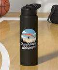 Hang Gliding Art Insulated Stainless Steel Water Bottle With Bold Soaring Sky Flight Design on basketball court