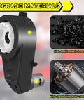 Two Pack 24V Electric Motor Gearbox with high speed drive, durable aluminum housing, and plastic board material highlighted