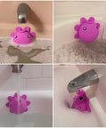Deep Pink Silicone Bathtub Overflow Drain Cover With Strong Suction Cups For Extra Water And Longer Soaks under faucet