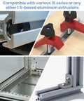 Twenty Pack 1/4-20 Threaded Centered Slide In T Slot Bolts For Aluminum Extrusion, installed in 15 series aluminum profiles, black zinc plated.