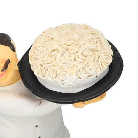 Tiny 8Cm Chef Statue Ornament For Kitchen And Office Decor Lightweight 3D Cartoon Dining Table Figurine Cute Cooking Craft Bust
