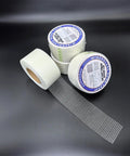 Three rolls of Fiberglass Drywall Repair Tape Self Adhesive Mesh, 2 Inch by 100 Ft Roll, showing mesh detail.