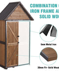 Sturdy Outdoor Storage Shed With Metal Frame And Adjustable Shelves Large Capacity Tool Cabinet For Backyard Garden Patio Lawn