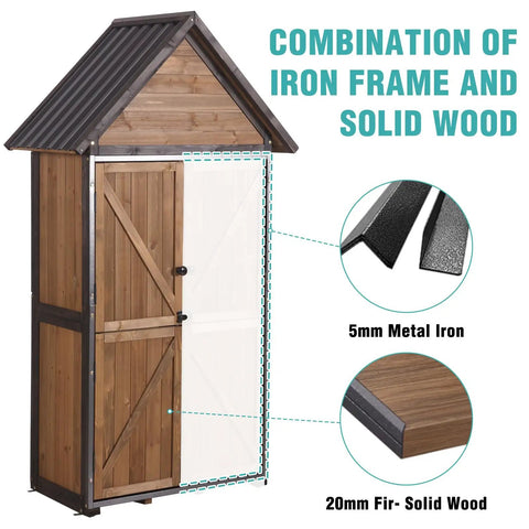 Sturdy Outdoor Storage Shed With Metal Frame And Adjustable Shelves Large Capacity Tool Cabinet For Backyard Garden Patio Lawn
