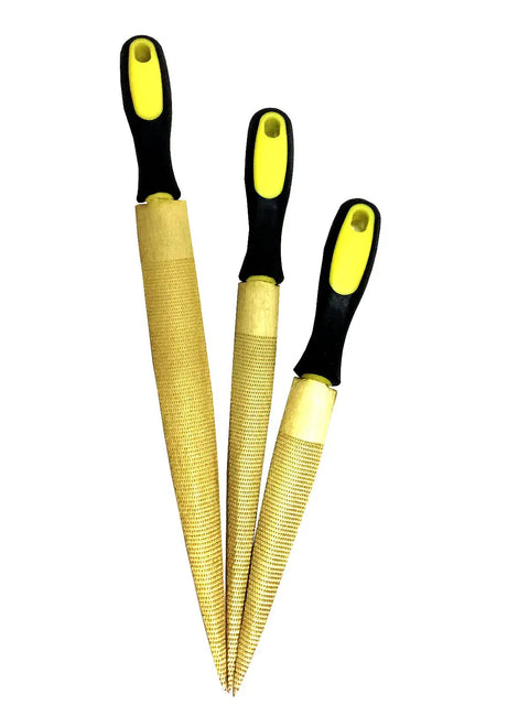 Badass Wood Rasp File Set Heavy Duty Carbon Steel With Comfort Grip Handles For Quick Shaping And Smoothing set of three files