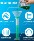 16 Piece Plastic Chemistry Lab Kit With Graduated Cylinders And Beakers, Pipettes, Funnel And Brush for pouring demonstration