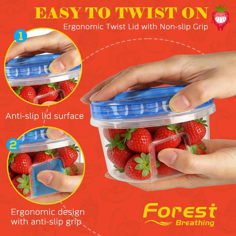 10 Pack 17 Oz Reusable Freezer Storage Containers With Twist Top Lids Airtight Clear Plastic Meal Prep Containers For Leftovers Lunch Fruit Salad Snacks And Small Soup Microwave Safe