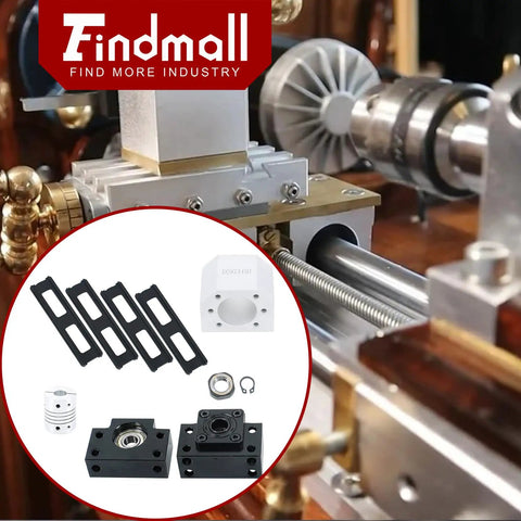Close-up of CNC router setup with Two Pack Pro Grade HGR20 1200mm Linear Guide Rails and SFU1605 1200mm Ball Screw Set components