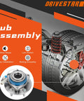Front wheel hub and bearing assembly 5-lug w/ABS for Chevy Impala Monte Carlo Venture, Cadillac DTS, Buick LeSabre, Pontiac Grand Prix, Oldsmobile Aurora; 1997-2013 fit, single unit 513121. Image showing product with features like minor noise reduction, easy installation, and smooth rolling.