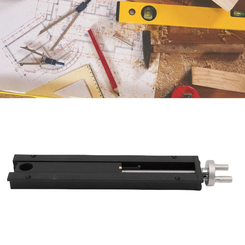 Workhorse Woodworking Bench Tail Vise Built Like A Tank Solid Aluminum End Clamp with stainless screw, detail view on workbench.
