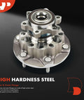 Front Wheel Bearing And Hub Assembly 6 Lug For Ford Transit 150 250 350 And Transit 350 HD AWD 2020 2021 2022 2023 Heavy Duty High Load Capacity Premium Replacement, showing high hardness steel flange.