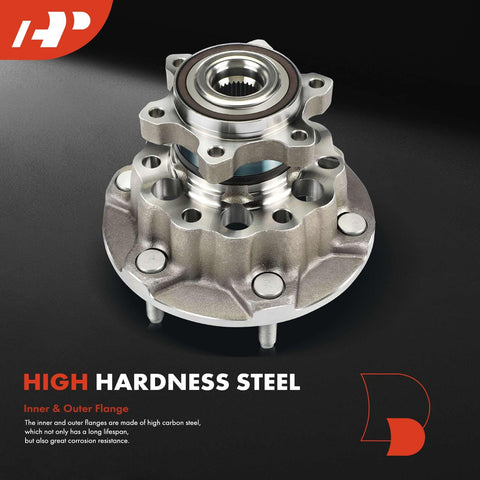 Front Wheel Bearing And Hub Assembly 6 Lug For Ford Transit 150 250 350 And Transit 350 HD AWD 2020 2021 2022 2023 Heavy Duty High Load Capacity Premium Replacement, showing high hardness steel flange.