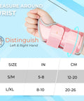 Breathable Carpal Tunnel Wrist Brace With 2 Adjustable Straps For Men And Women, Night Support Splint for Right Hand Pink Size S M
