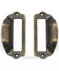 16 Pack Zinc Alloy Antique Bronze Label Frame Drawer Pulls For Drawers And Cabinets Vintage Industrial Style Handle