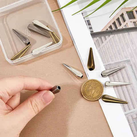 12 Piece Alloy Bolo Tie Cord End Caps Set in Three Colors, Vintage Cowboy Style Tips, 3 cm Long With 4 mm Inner Diameter for DIY Jewelry Making, Necklaces, Neckties, and Craft End Caps in assorted colors
