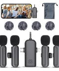3 In 1 Mini Wireless Lavalier Microphone For iPhone And Android Clip On Lapel Mic With USB C, Lightning, 3.5mm Receiver