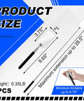Two Pack Telescoping Welding Inspection Mirrors, 2 x 3.75 Inch Stainless Steel Rectangular Mirrors with Pivoting Heads