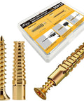 Heavy Duty Expansion Anchors And Screws For Door Hinge Repair With Tough As Nails Grip Plug Set, 1.3" size.