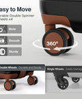 360-degree spinner wheels on 3 piece polycarbonate luggage set