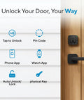 Image depicting Game Changing Nfc Wifi Smart Lock With Apple Home Key And Android Tap To Unlock with various unlocking methods.