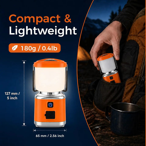 Rechargeable Camping Lantern With 1500 Lumen Brightness 3000mAh Battery 4 Modes And Stepless Dimming IPX4 Waterproof Outdoor Light