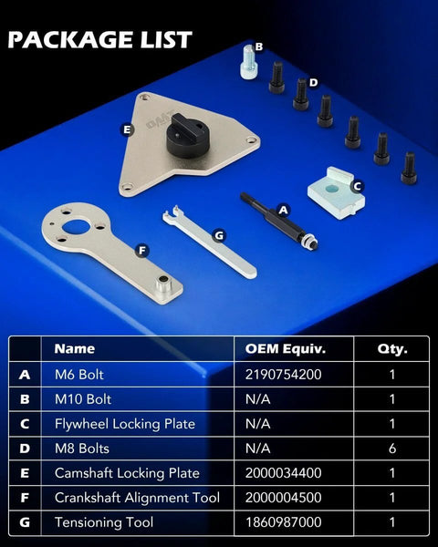 12 Piece 1.4L MultiAir Timing Tool Kit Pro Grade Engine Timing Belt Tool Set components with camshaft alignment, crankshaft locking tools.