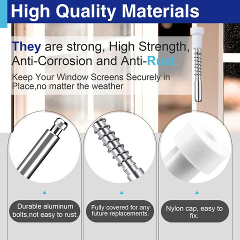 Snag This Hefty 25 Pack Of Tough Window Screen Plunger Latch Pins With Springs White Plastic Caps And Sturdy Aluminum Cores For Reliable Home Repairs Secure Fits And Quick Upgrades That Really Rock showing durable aluminum bolts and nylon caps.