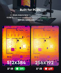 Pro Grade Thermal Imaging Camera For iOS And Android With 512x384 Resolution 35 mK NETD 8mm Macro Vision Infrared Imager in use on PCB