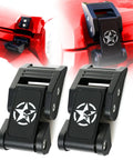 Heavy Duty Skull Hood Latch Set For Jeep Wrangler JL 2018 To 2024 And Gladiator JT shown on red hood