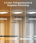 Cordless Motion Sensor LED Ceiling Light With Rechargeable Battery, Magnetic Mount, Remote, Three Color Temperatures display