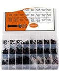 All In One 1305 Piece Metric Screw And Nut Kit with labeled case showing various fasteners for furniture assembly and home repairs
