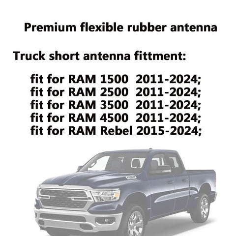 7 Inch Spiral Flexible Rubber Truck Antenna For RAM 1500 2500 3500 4500 5500 2011 To 2026 Short Mast focus