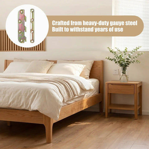 12 Pairs Bed Frame Rail Brackets For Headboard And Footboard Connections Built To Last Heavy Duty Carbon Steel Five Inch Wooden Bed Frame Hardware Kit With Screws Easy Installation on wooden bed frame