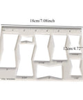 Rock Solid Acrylic 8 In 1 Bowtie Butterfly Router Template Jig Kit Woodworking DIY Inlay Guide showing precision shapes and sizes.