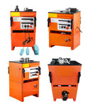 High Powered Electric Rebar Bender And Cutter With One Inch Capacity And 0 To 180 Degree Hydraulic Steel Bending Driven By A Rock Solid 1700W Motor featuring foot pedal switch.