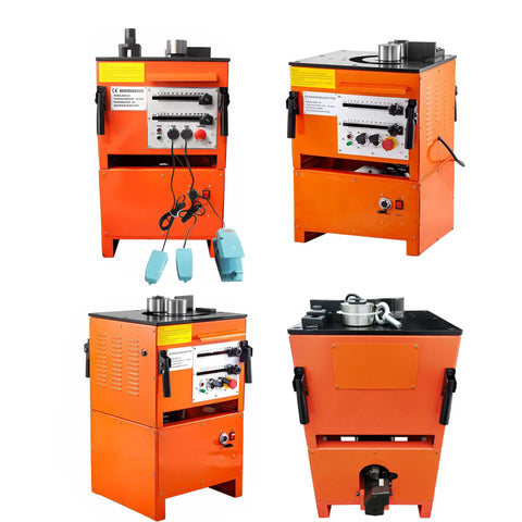 High Powered Electric Rebar Bender And Cutter With One Inch Capacity And 0 To 180 Degree Hydraulic Steel Bending Driven By A Rock Solid 1700W Motor featuring foot pedal switch.