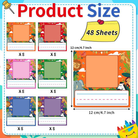 Kids Photo Nameplates For Desk Self Adhesive Name Tags With Photo Space 48 Pieces In 6 Cool Animal Themed Styles in various colors.