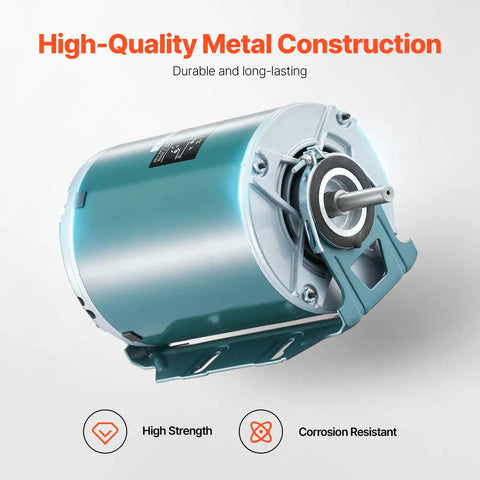 Half Horsepower Furnace Blower Motor With Belt Drive, 1720 RPM, 115 V, single-phase, metal construction, shaft detail