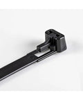 Close-up of 6 Inch Reusable Nylon Cable Tie 7mm Wide 35mm Bundle Diameter 50Lb Tensile Strength For Indoor Outdoor Use