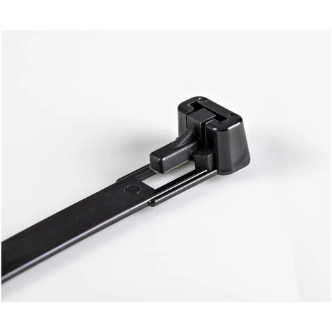 Close-up of 6 Inch Reusable Nylon Cable Tie 7mm Wide 35mm Bundle Diameter 50Lb Tensile Strength For Indoor Outdoor Use