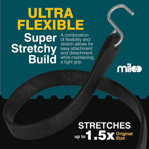 Heavy Duty Rubber Bungee Cords With Hooks, 31 Inch, Tarp And Cargo Straps, Made In USA, Ultra Flexible Feature
